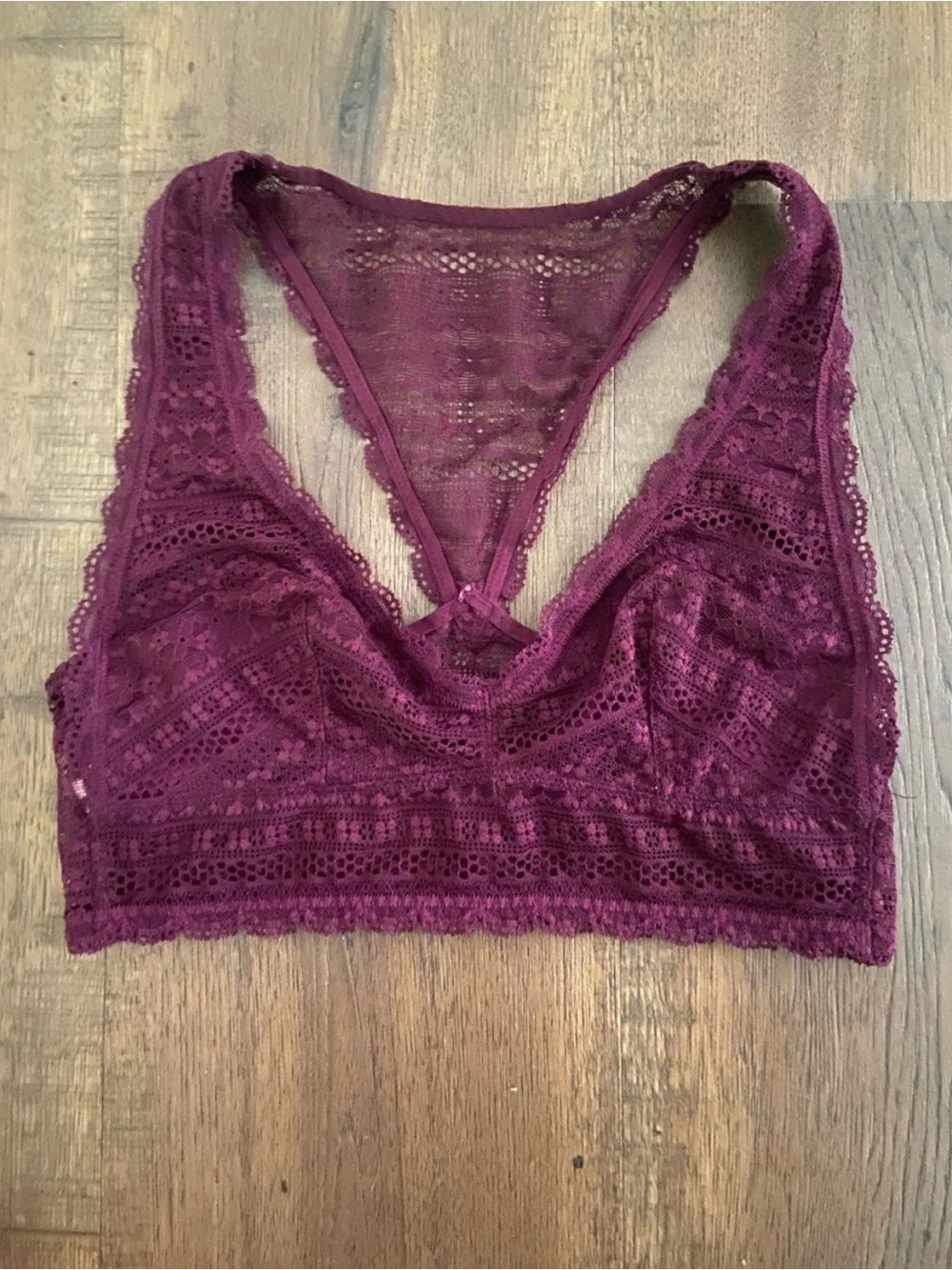 Victoria's Secret Burgundy Lace Racerback Bralette